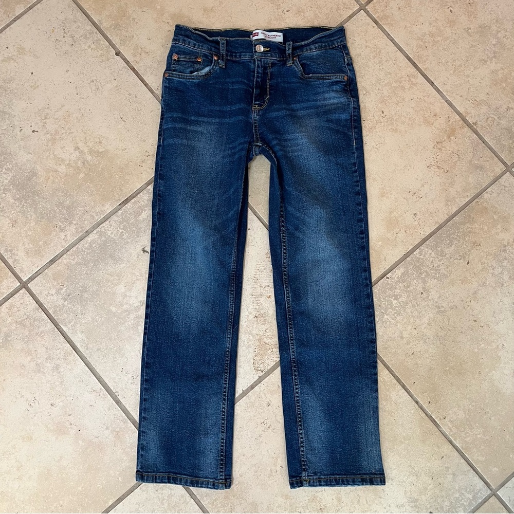 Levi's 551‎ Z Authentic Straight Blue Denim Jeans Boys 14 Regular W27 L29